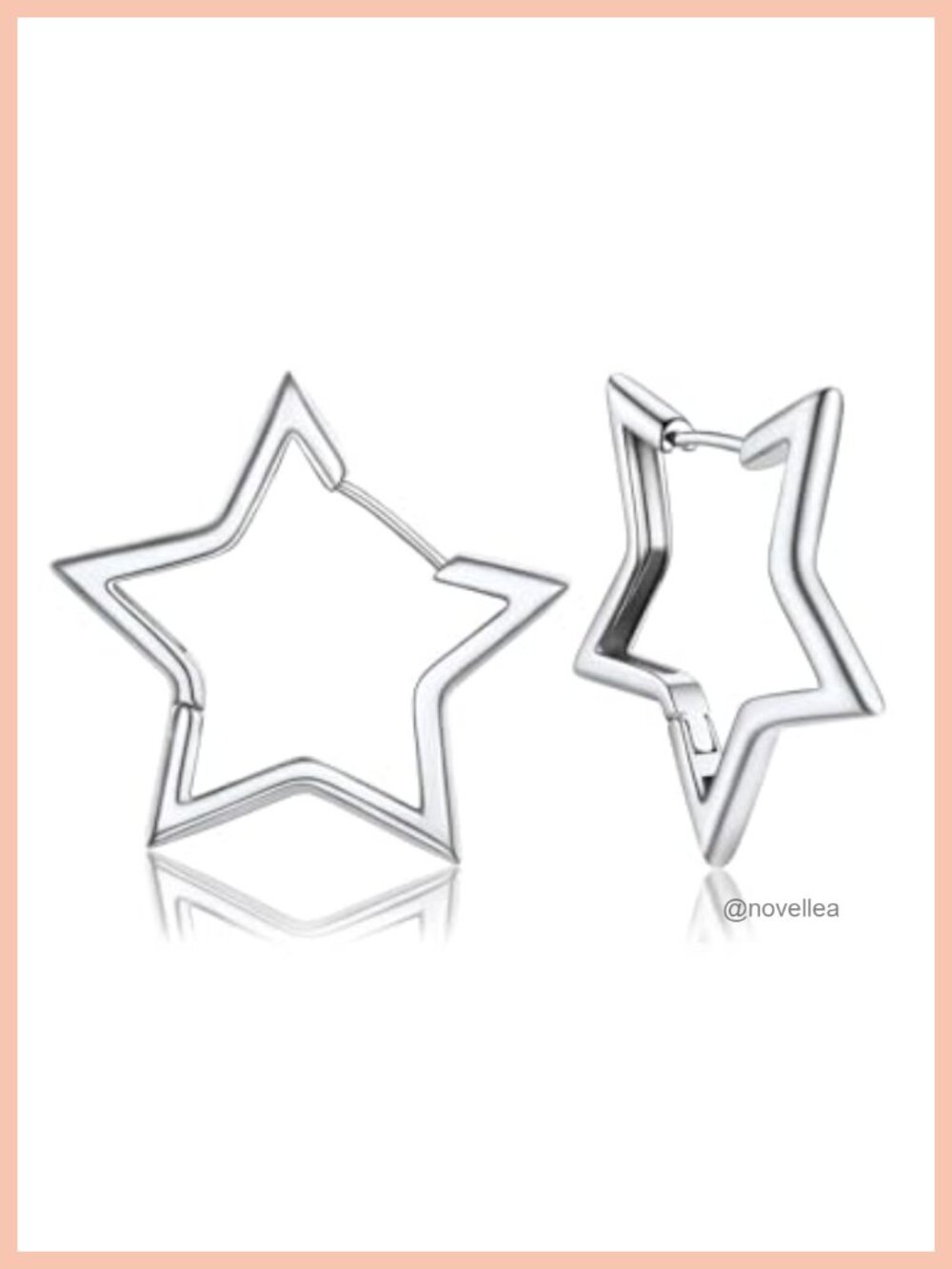 Star Hoop Earrings for Women, Non Tarnish Brass with 14K Gold Plated,